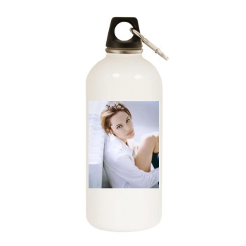 Angelina Jolie White Water Bottle With Carabiner