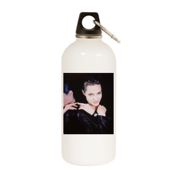 Angelina Jolie White Water Bottle With Carabiner