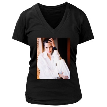 Angelina Jolie Women's Deep V-Neck TShirt