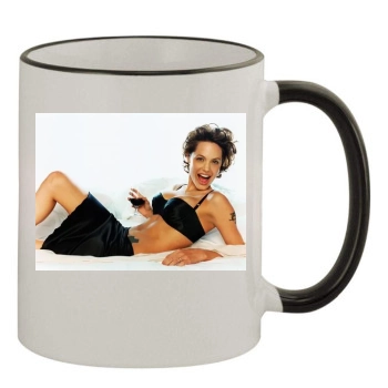 Angelina Jolie 11oz Colored Rim & Handle Mug