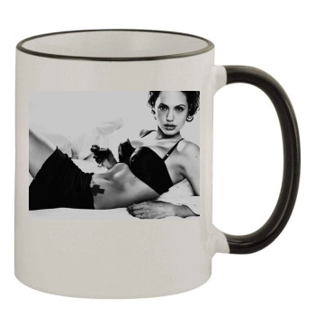 Angelina Jolie 11oz Colored Rim & Handle Mug