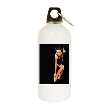 Angelina Jolie White Water Bottle With Carabiner