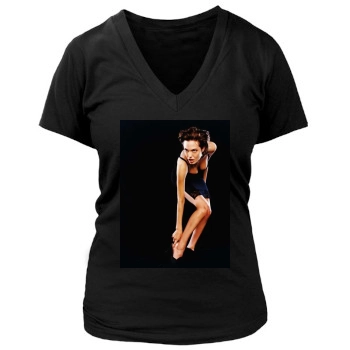 Angelina Jolie Women's Deep V-Neck TShirt