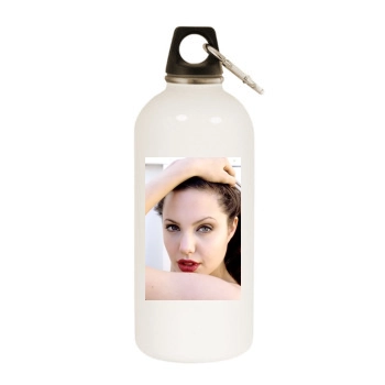 Angelina Jolie White Water Bottle With Carabiner