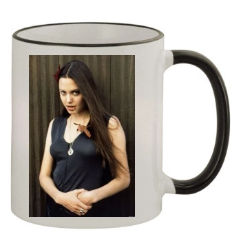 Angelina Jolie 11oz Colored Rim & Handle Mug