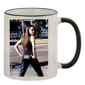 Angelina Jolie 11oz Colored Rim & Handle Mug