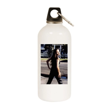 Angelina Jolie White Water Bottle With Carabiner