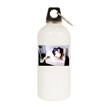 Angelina Jolie White Water Bottle With Carabiner