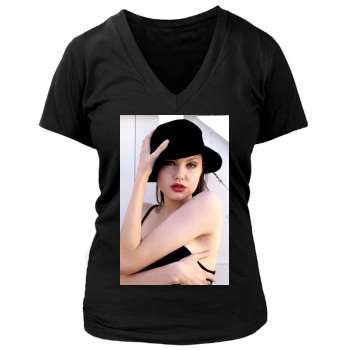 Angelina Jolie Women's Deep V-Neck TShirt