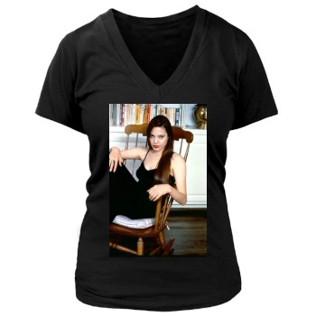 Angelina Jolie Women's Deep V-Neck TShirt