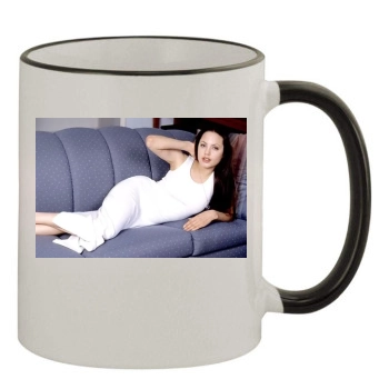 Angelina Jolie 11oz Colored Rim & Handle Mug