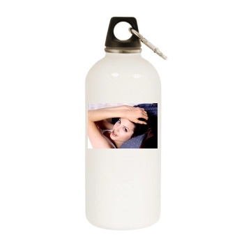 Angelina Jolie White Water Bottle With Carabiner