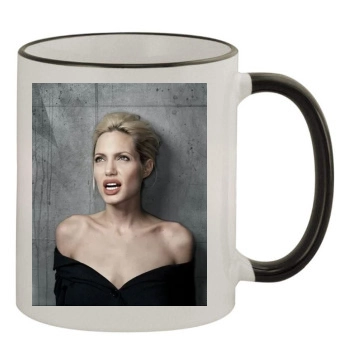 Angelina Jolie 11oz Colored Rim & Handle Mug