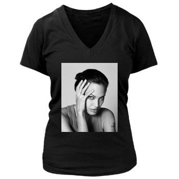 Angelina Jolie Women's Deep V-Neck TShirt