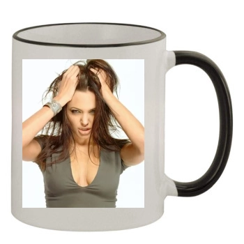 Angelina Jolie 11oz Colored Rim & Handle Mug