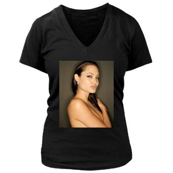 Angelina Jolie Women's Deep V-Neck TShirt