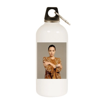 Angelina Jolie White Water Bottle With Carabiner