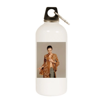 Angelina Jolie White Water Bottle With Carabiner