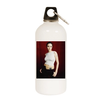 Angelina Jolie White Water Bottle With Carabiner