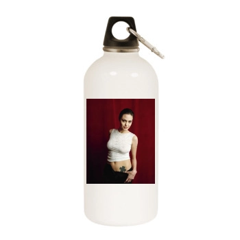 Angelina Jolie White Water Bottle With Carabiner