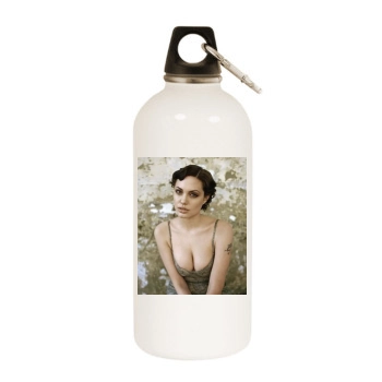 Angelina Jolie White Water Bottle With Carabiner