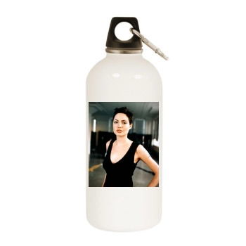 Angelina Jolie White Water Bottle With Carabiner