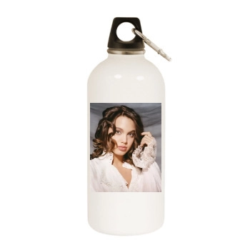 Angelina Jolie White Water Bottle With Carabiner