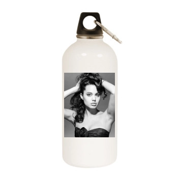 Angelina Jolie White Water Bottle With Carabiner