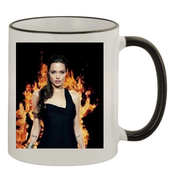 Angelina Jolie 11oz Colored Rim & Handle Mug