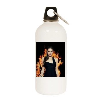 Angelina Jolie White Water Bottle With Carabiner