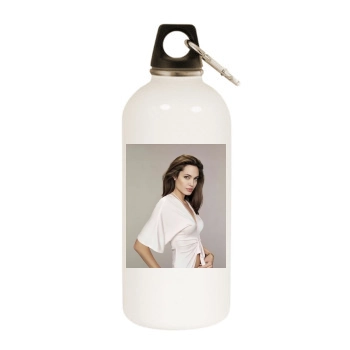 Angelina Jolie White Water Bottle With Carabiner