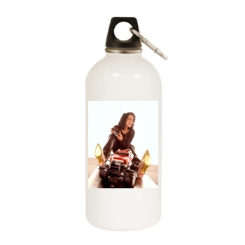 Angelina Jolie White Water Bottle With Carabiner