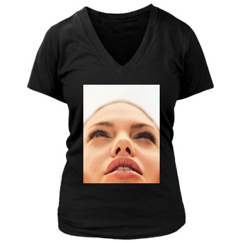 Angelina Jolie Women's Deep V-Neck TShirt