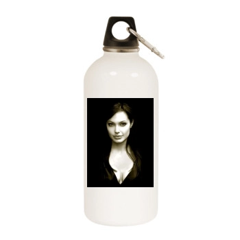 Angelina Jolie White Water Bottle With Carabiner