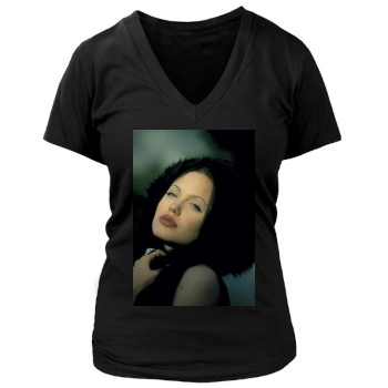 Angelina Jolie Women's Deep V-Neck TShirt