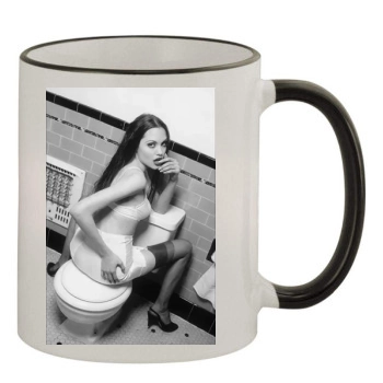 Angelina Jolie 11oz Colored Rim & Handle Mug