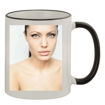 Angelina Jolie 11oz Colored Rim & Handle Mug