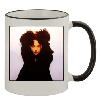 Angelina Jolie 11oz Colored Rim & Handle Mug