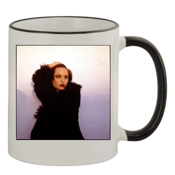 Angelina Jolie 11oz Colored Rim & Handle Mug