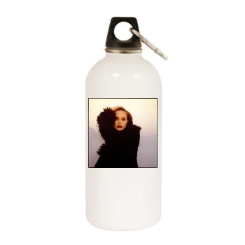 Angelina Jolie White Water Bottle With Carabiner