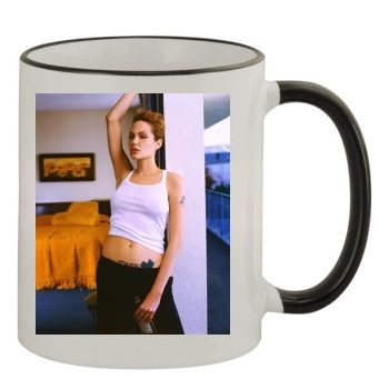 Angelina Jolie 11oz Colored Rim & Handle Mug