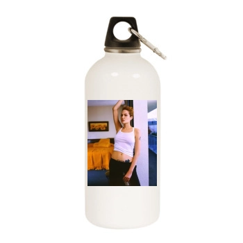 Angelina Jolie White Water Bottle With Carabiner