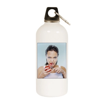 Angelina Jolie White Water Bottle With Carabiner