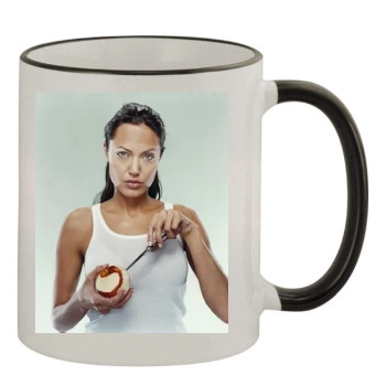 Angelina Jolie 11oz Colored Rim & Handle Mug