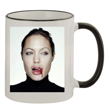 Angelina Jolie 11oz Colored Rim & Handle Mug