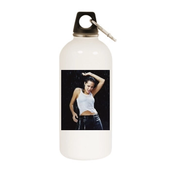 Angelina Jolie White Water Bottle With Carabiner