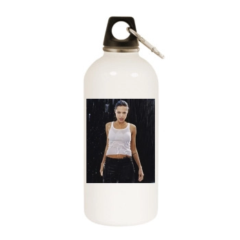 Angelina Jolie White Water Bottle With Carabiner