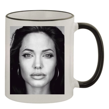 Angelina Jolie 11oz Colored Rim & Handle Mug