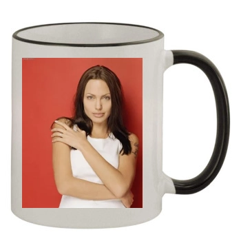 Angelina Jolie 11oz Colored Rim & Handle Mug