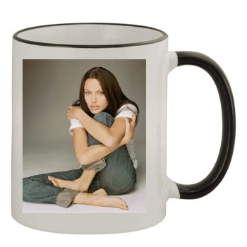 Angelina Jolie 11oz Colored Rim & Handle Mug